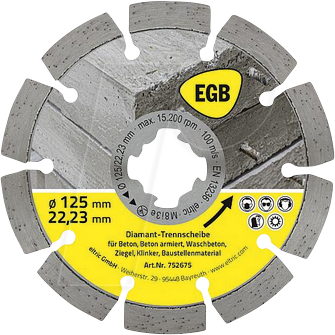 EGB 752675 - Diamant-Trennscheibe 125 mm Beton, X-Lock von EGB