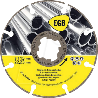 EGB 752765 - Diamant-Trennscheibe 125 mm Stahl, FeX, X-Lock von EGB