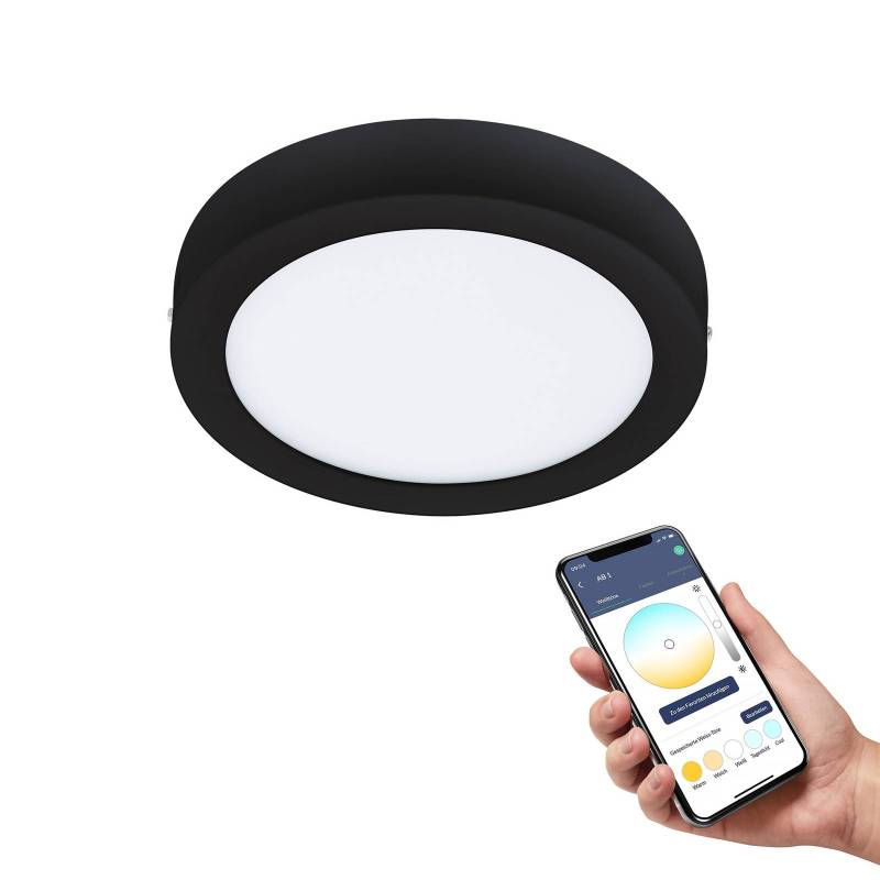 EGLO connect Fueva-Z Deckenlampe, Ø 21cm schwarz von EGLO connect