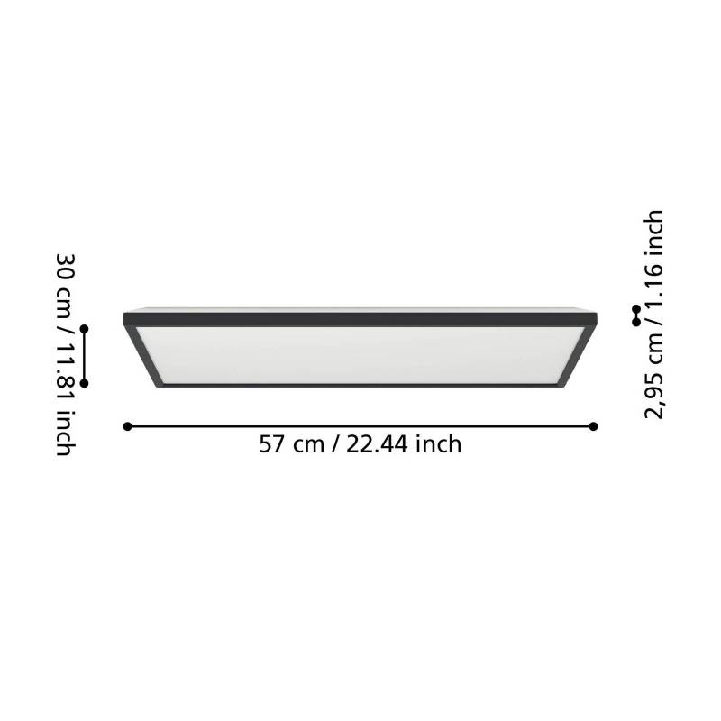 EGLO connect LED-Panel Rovito-Z schwarz 57 x 30 cm von EGLO connect