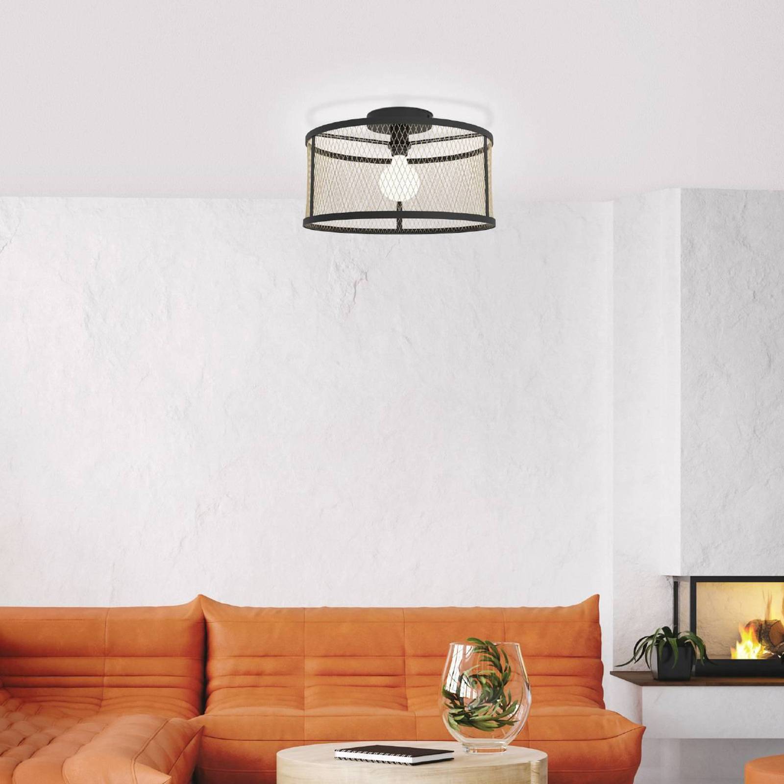 Deckenlampe Dellow, Ø 45 cm, schwarz/messingfarben, Stahl Deckenlampe Dellow, Ø 45 cm, schwarz/messingfarben, Stahl von EGLO