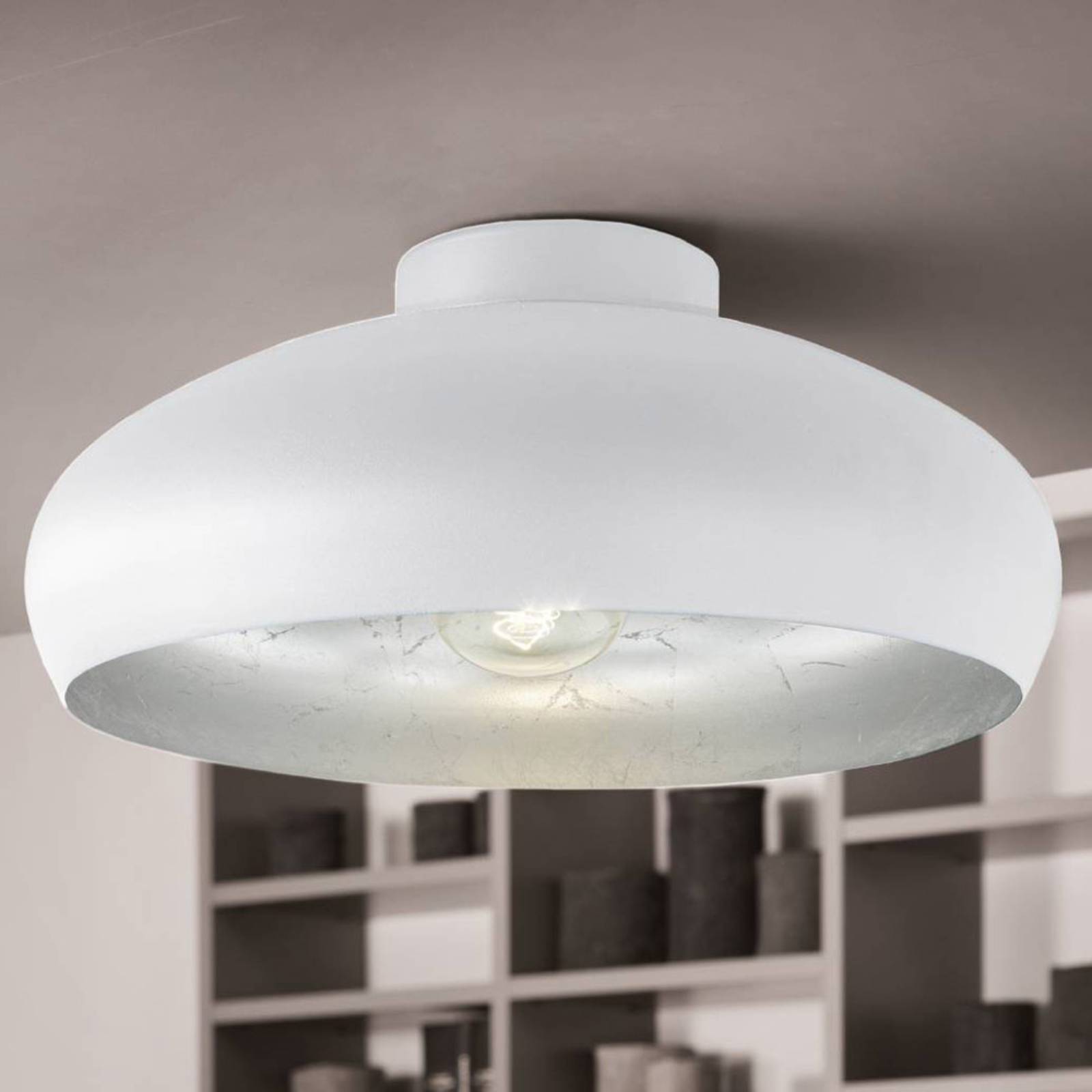 Deckenlampe Mogano aus Metall, Ø40cm, weiß Deckenlampe Mogano aus Metall, Ø40cm, weiß von EGLO