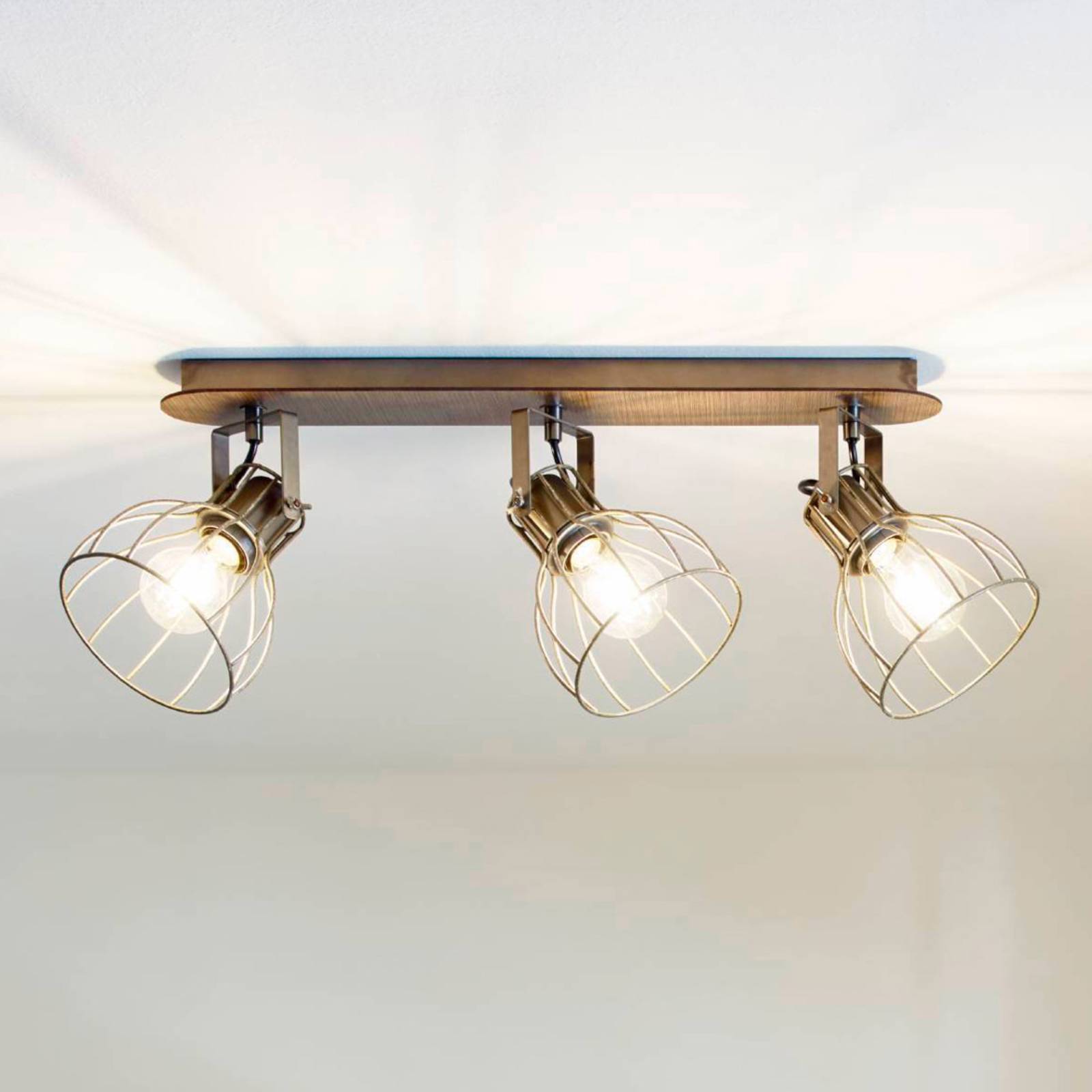 Deckenlampe Sambatello, dreiflammig, braun/silber Deckenlampe Sambatello, dreiflammig, braun/silber von EGLO