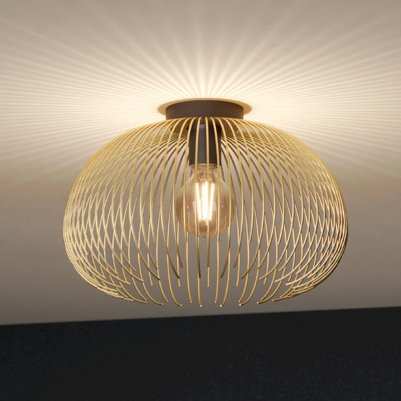Deckenlampe Venezuela, Schirm aus goldenen Stäben Deckenlampe Venezuela, Schirm aus goldenen Stäben von EGLO