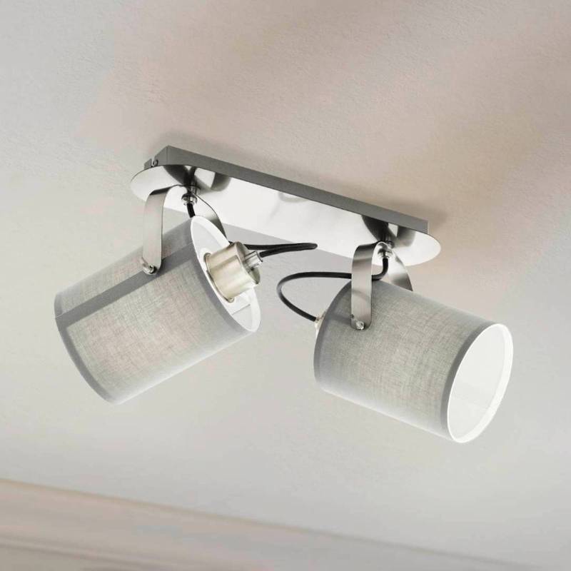 Deckenlampe Villabate mit 2 grauen Textilschirmen von EGLO