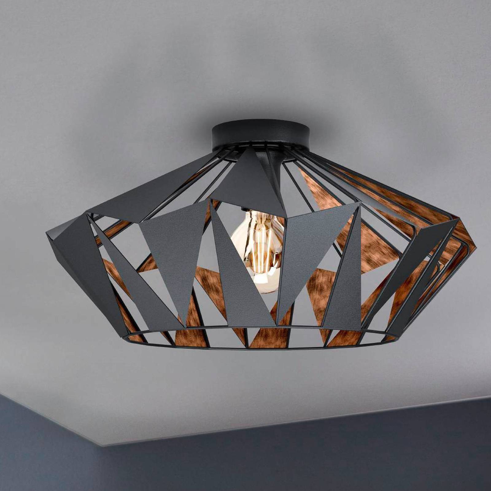 Deckenleuchte Carlton, Ø 47 cm, schwarz/kupfer Deckenleuchte Carlton, Ø 47 cm, schwarz/kupfer von EGLO