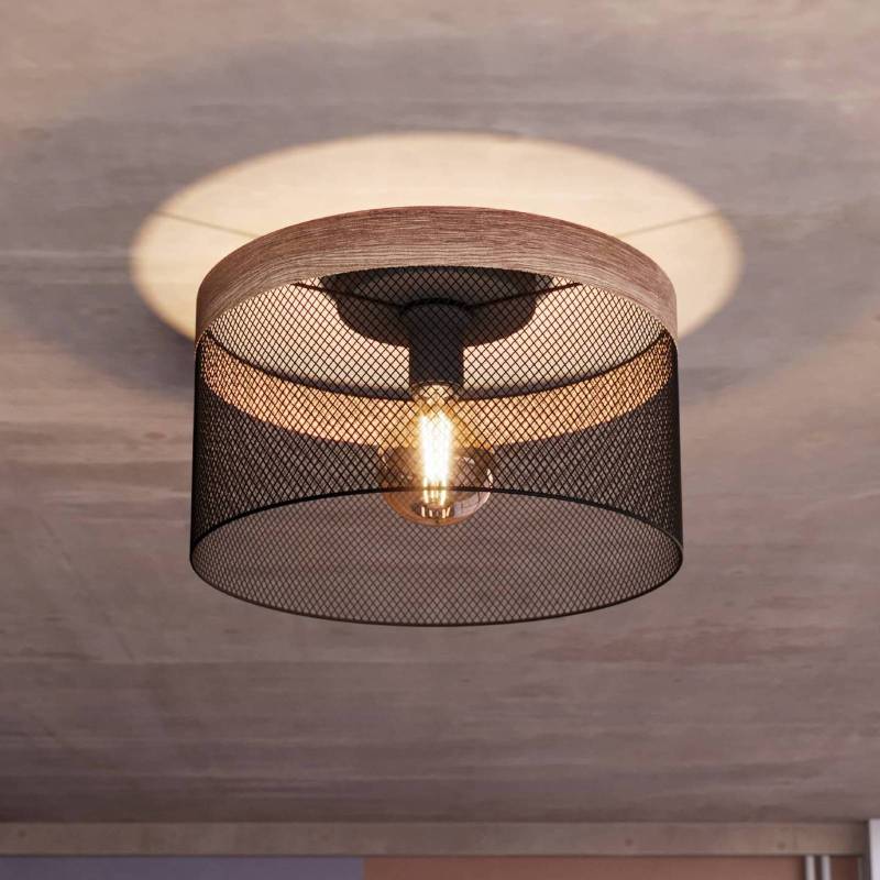 Deckenleuchte Kilnsdale, Ø 38 cm, schwarz/braun, Stahl von EGLO