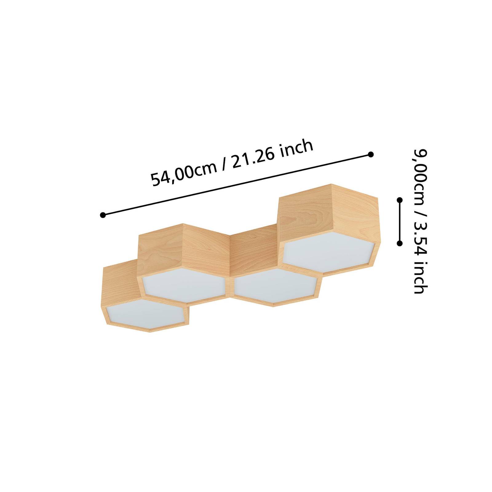 Deckenleuchte Mirlas aus Holz, vierflammig von EGLO
