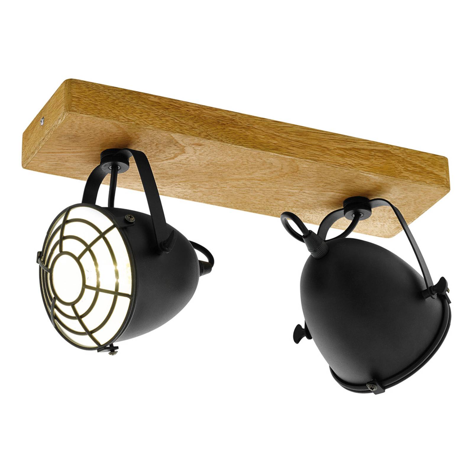 Deckenspot Gatebeck aus Holz und Metall, 2-fl. Deckenspot Gatebeck aus Holz und Metall, 2-fl. von EGLO