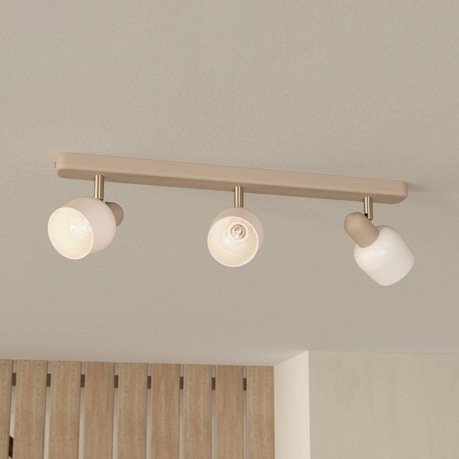 Deckenstrahler Corato, Länge 52 cm, sand/nickel/opal, 3-flg. Deckenstrahler Corato, Länge 52 cm, sand/nickel/opal, 3-flg. von EGLO