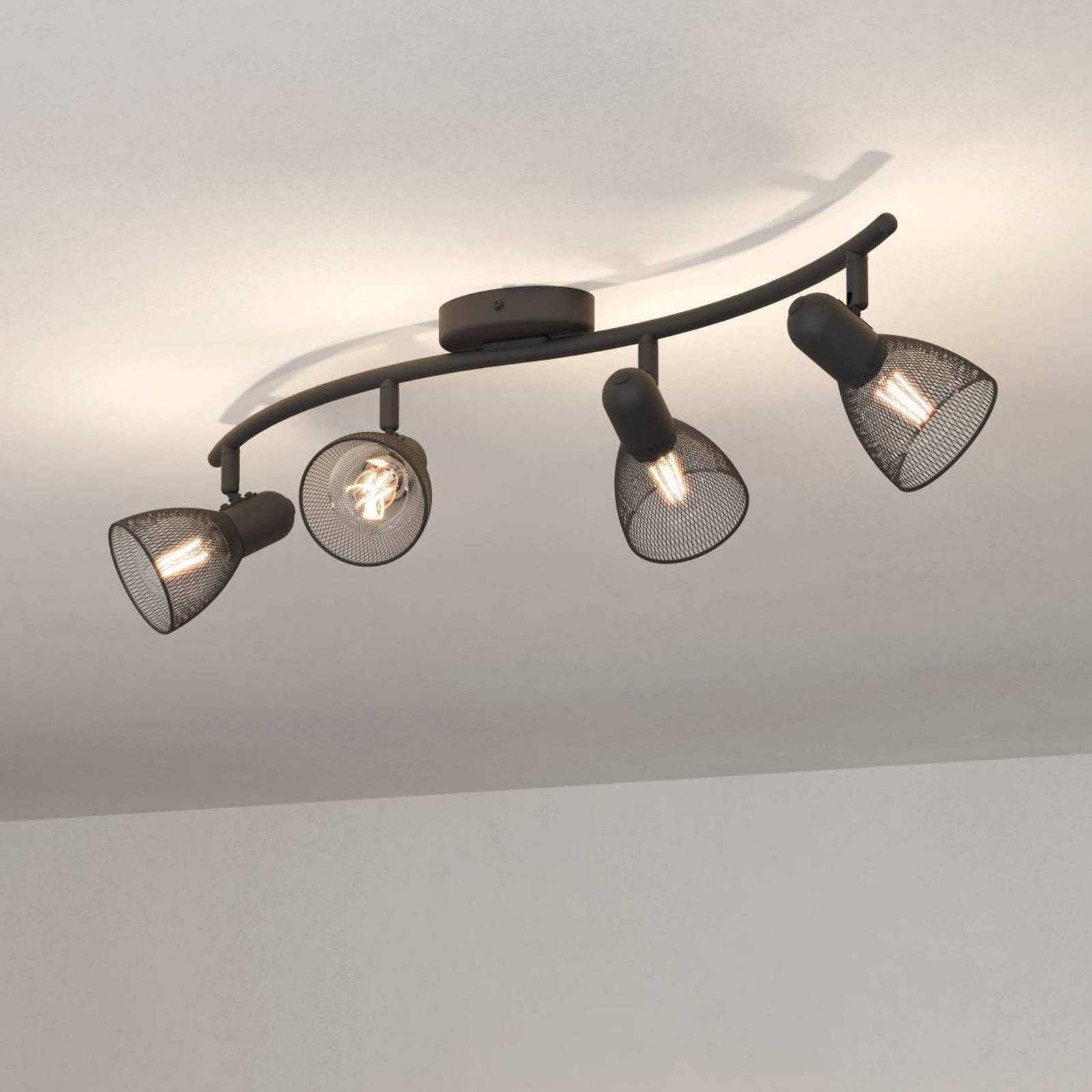 Deckenstrahler Corvigno, Länge 64 cm, schwarz, 4-flg., Stahl Deckenstrahler Corvigno, Länge 64 cm, schwarz, 4-flg., Stahl von EGLO
