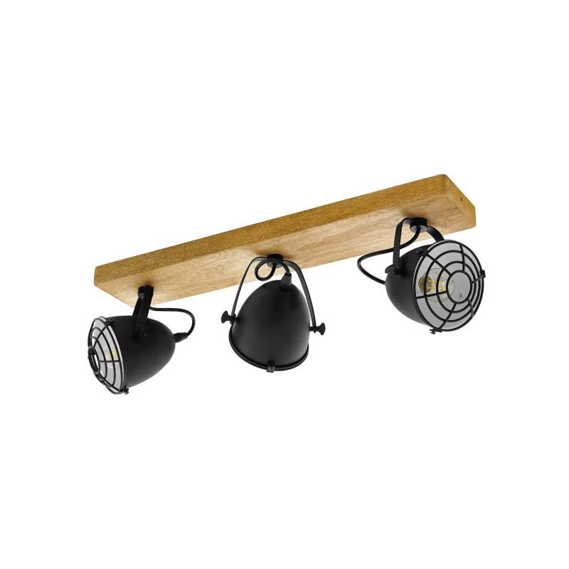 Deckenstrahler Gatebeck, holz/schwarz, 3-flg., Holz von EGLO