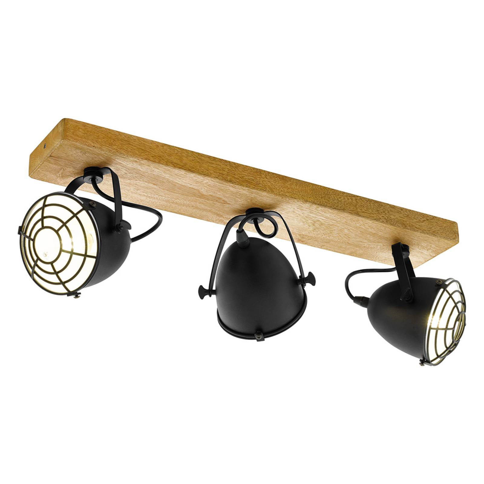 Deckenstrahler Gatebeck aus Holz und Metall, 3-fl. Deckenstrahler Gatebeck aus Holz und Metall, 3-fl. von EGLO