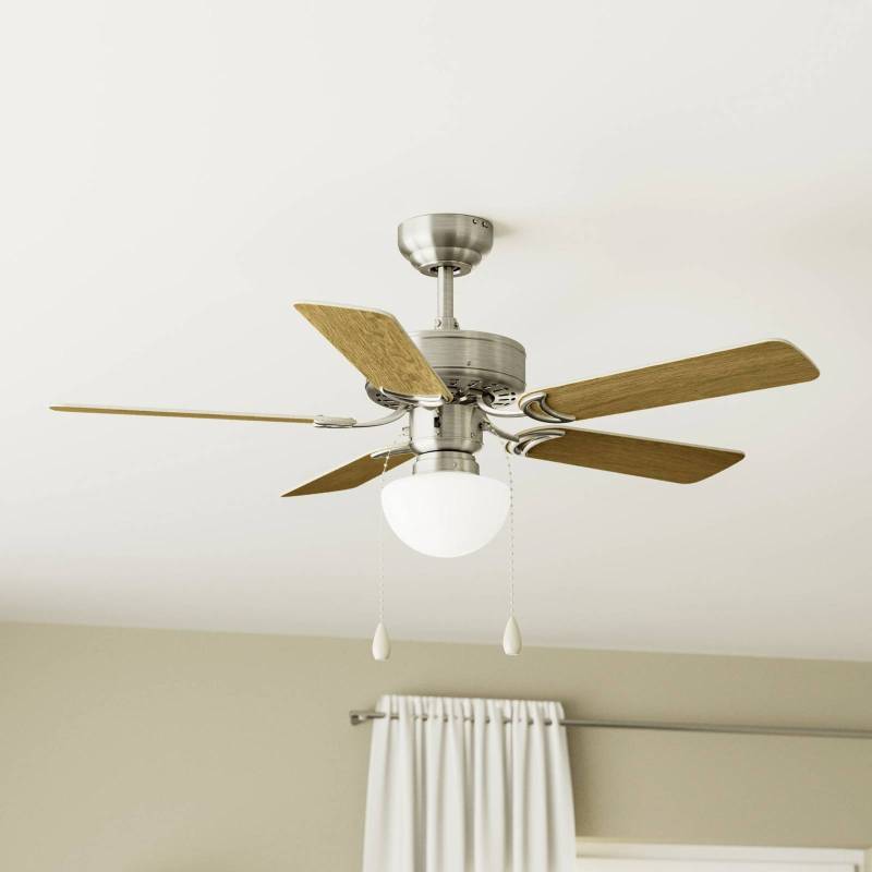 Deckenventilator Cadiz, E27, Zugschalter, nickel matt von EGLO