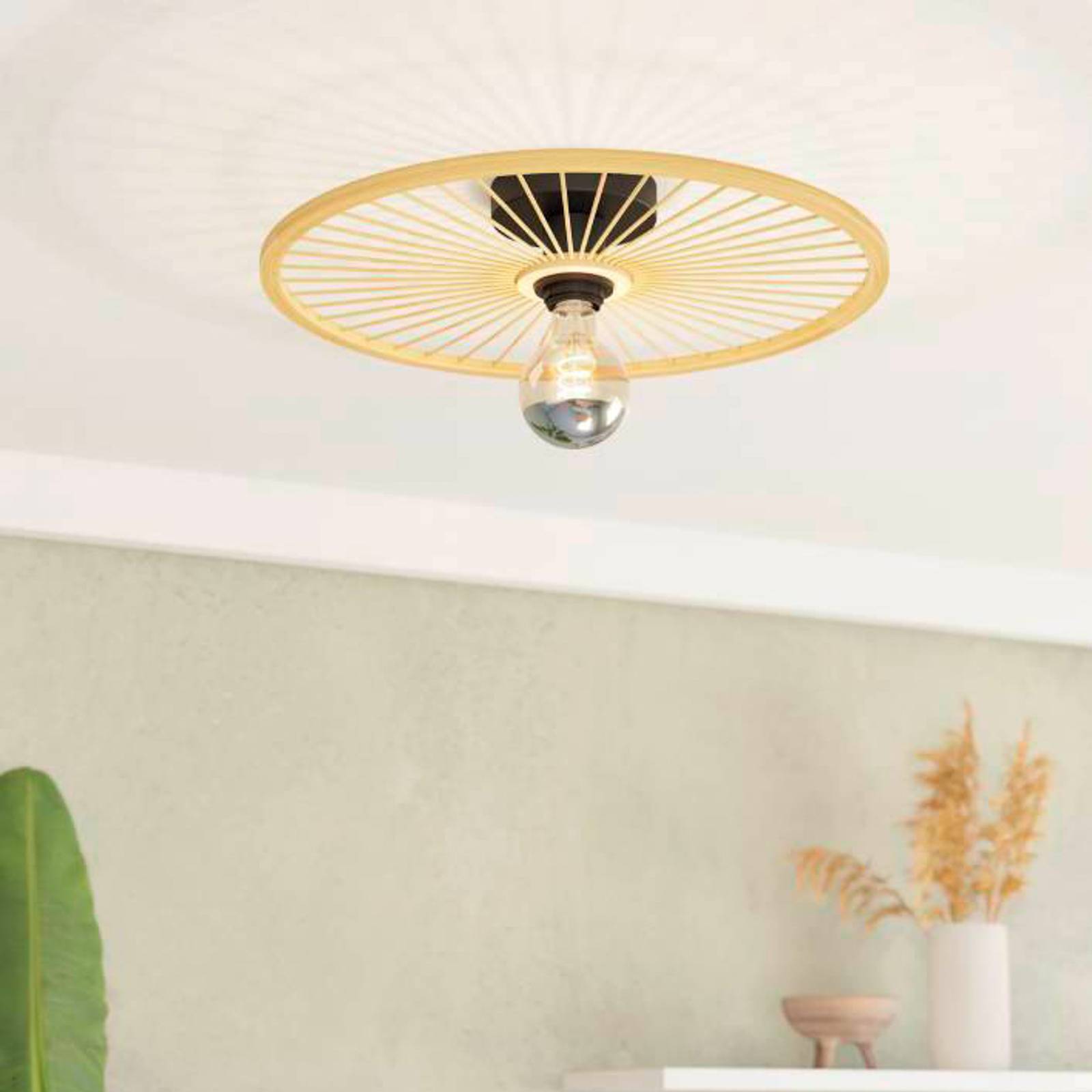 EGLO Leominster Deckenlampe mit rundem Holzschirm EGLO Leominster Deckenlampe mit rundem Holzschirm von EGLO