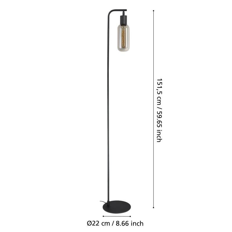 EGLO MAIONE Stehlampe– Elegante Schwarze Beleuchtung für Moderne Räume von EGLO