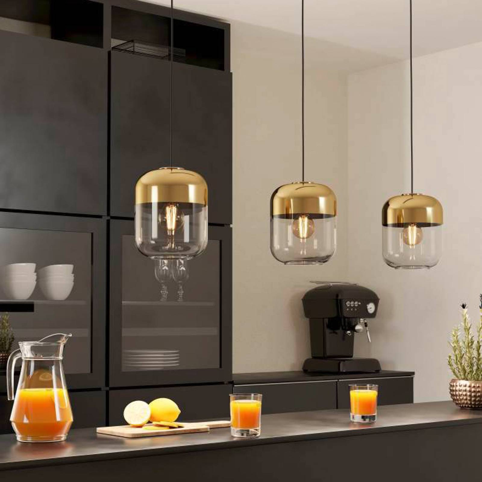 EGLO Maryvilla Hängeleuchte gold/klar, dreiflammig EGLO Maryvilla Hängeleuchte gold/klar, dreiflammig von EGLO