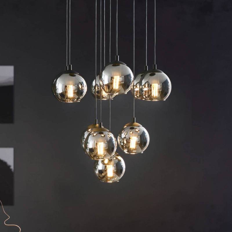 Hängelampe Ariscani, schwarz, Ø 65 cm, Stahl/Glas, 10-flg. von EGLO