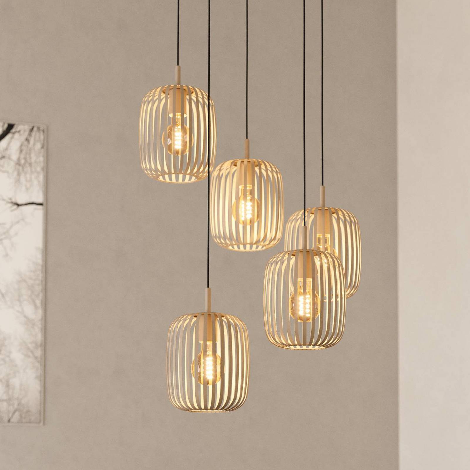 Hängelampe Romazzina, sandfarben, Stahl, Ø 50 cm, 5-flg. Hängelampe Romazzina, sandfarben, Stahl, Ø 50 cm, 5-flg. von EGLO