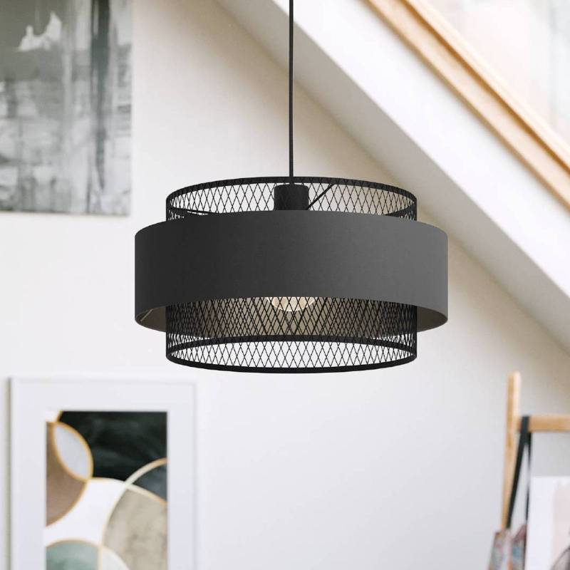 Hängeleuchte Bazely, Ø 40 cm, schwarz, Stoff von EGLO