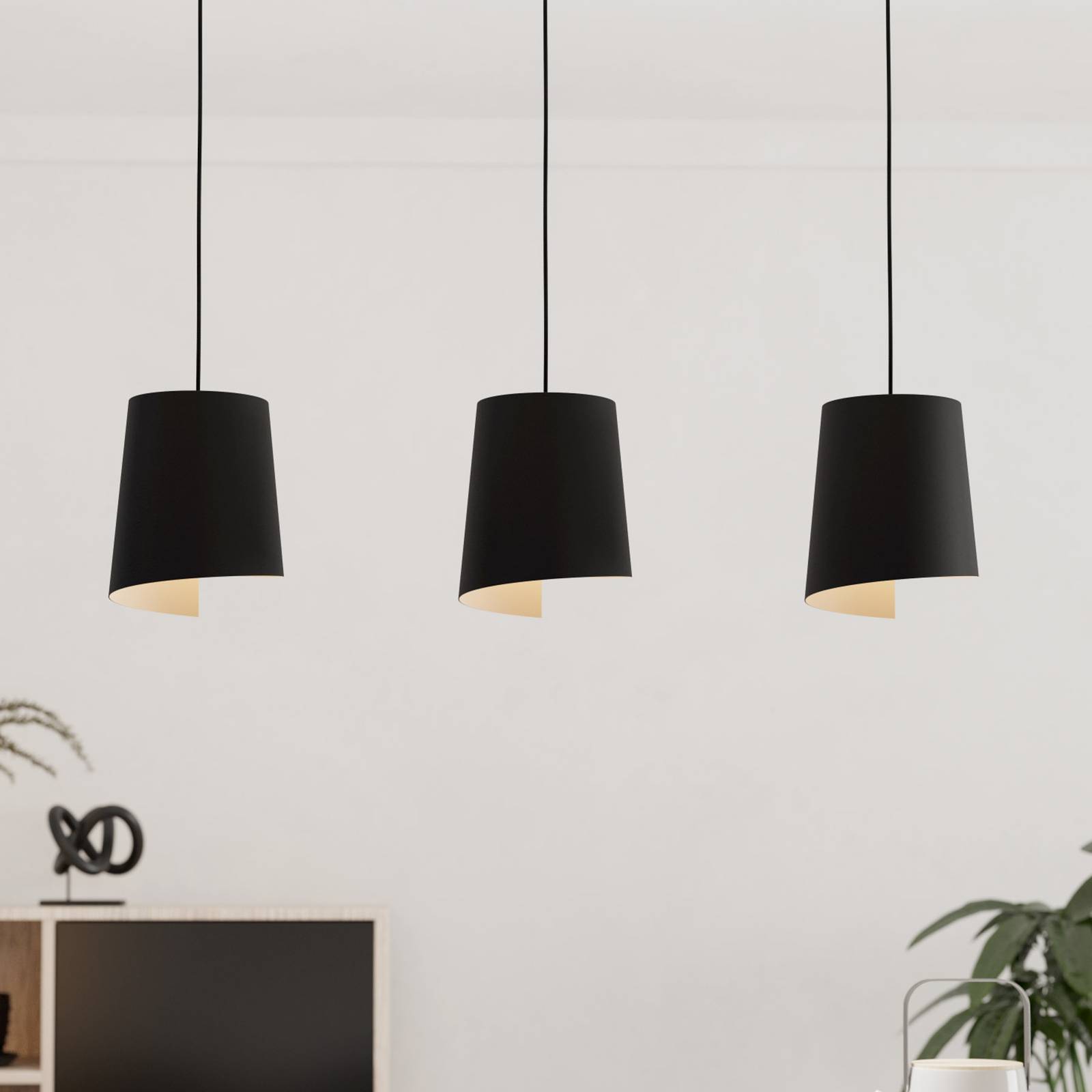 Hängeleuchte Bolivia schwarz/sandfarben, 3-flammig Hängeleuchte Bolivia schwarz/sandfarben, 3-flammig von EGLO