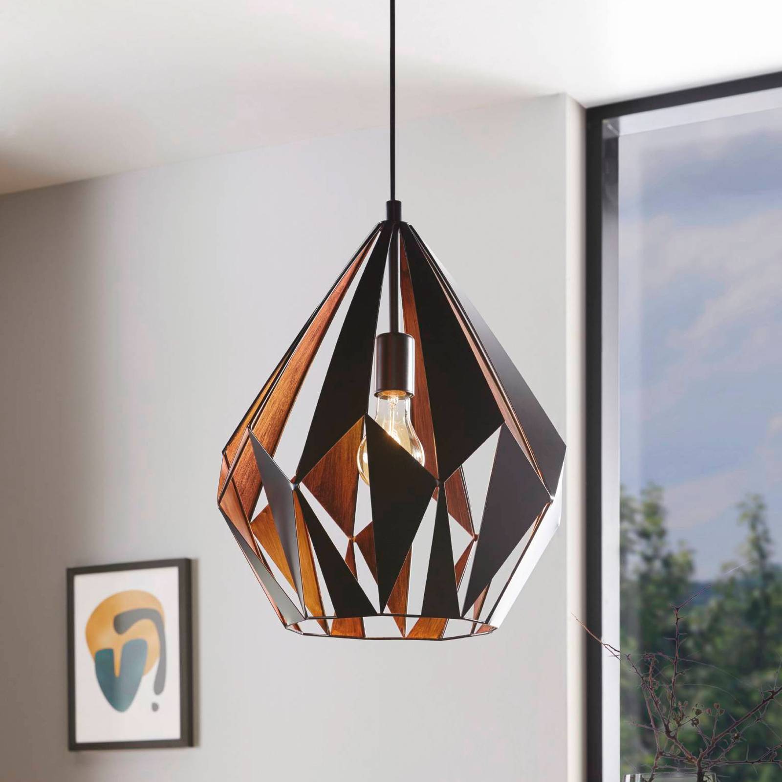 Hängeleuchte Carlton, schwarz/kupfer, Ø 38,5 cm Hängeleuchte Carlton, schwarz/kupfer, Ø 38,5 cm von EGLO