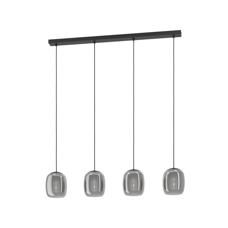 Hängeleuchte Ciampino, schwarz/grau, 4-flg., Glas von EGLO