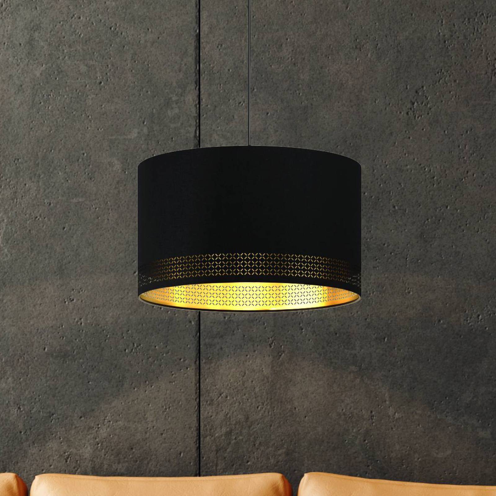 Hängeleuchte Esteperra, schwarz/gold, Ø 38 cm von EGLO