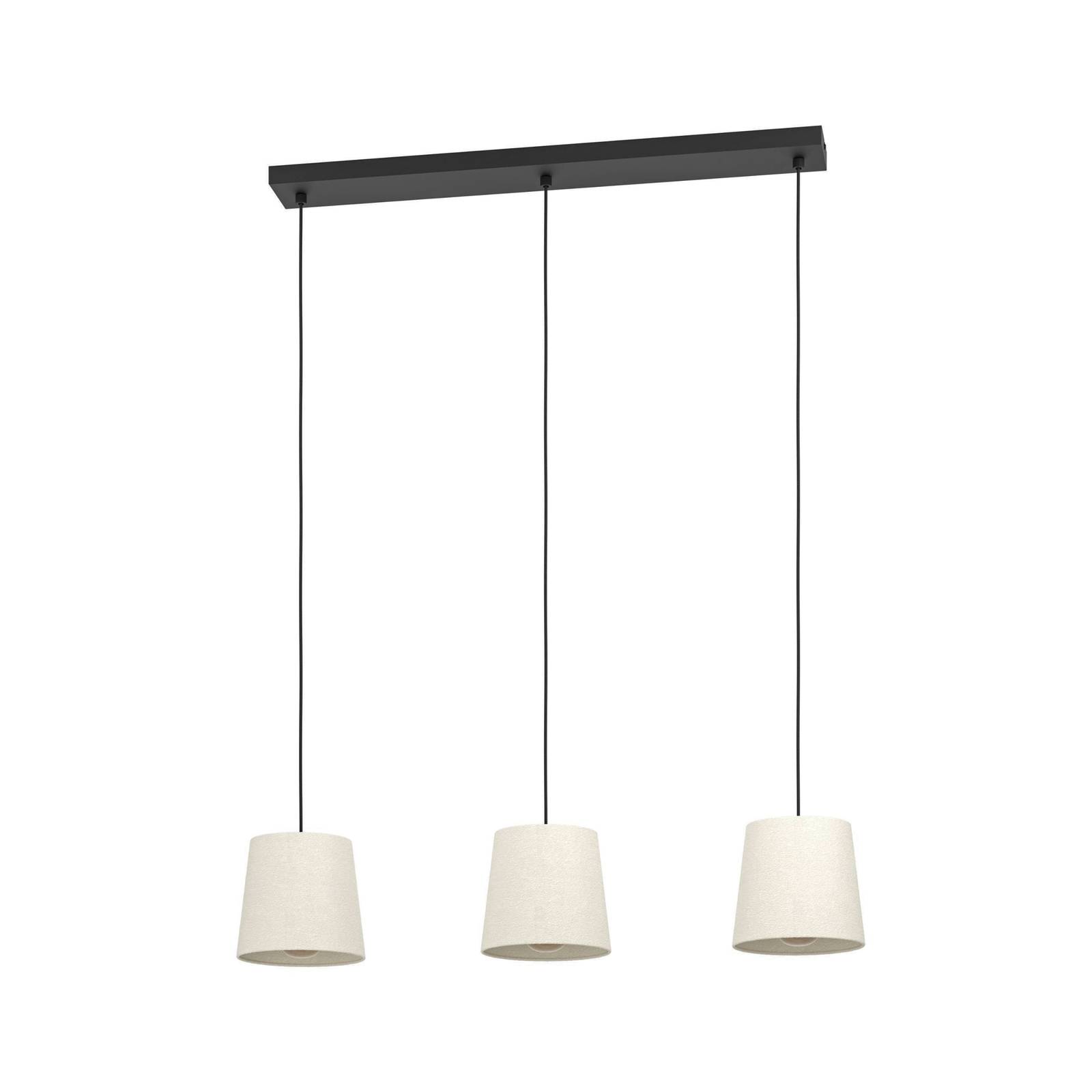 Hängeleuchte Febres, Länge 88 cm, schwarz/weiß, 3-flg. von EGLO
