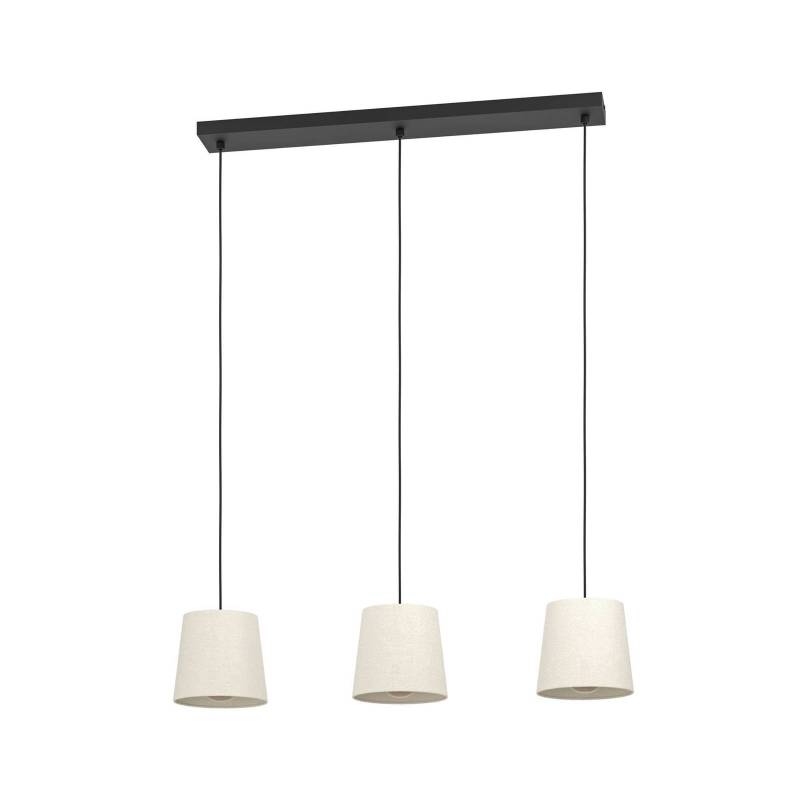Hängeleuchte Febres, Länge 88 cm, schwarz/weiß, 3-flg. von EGLO