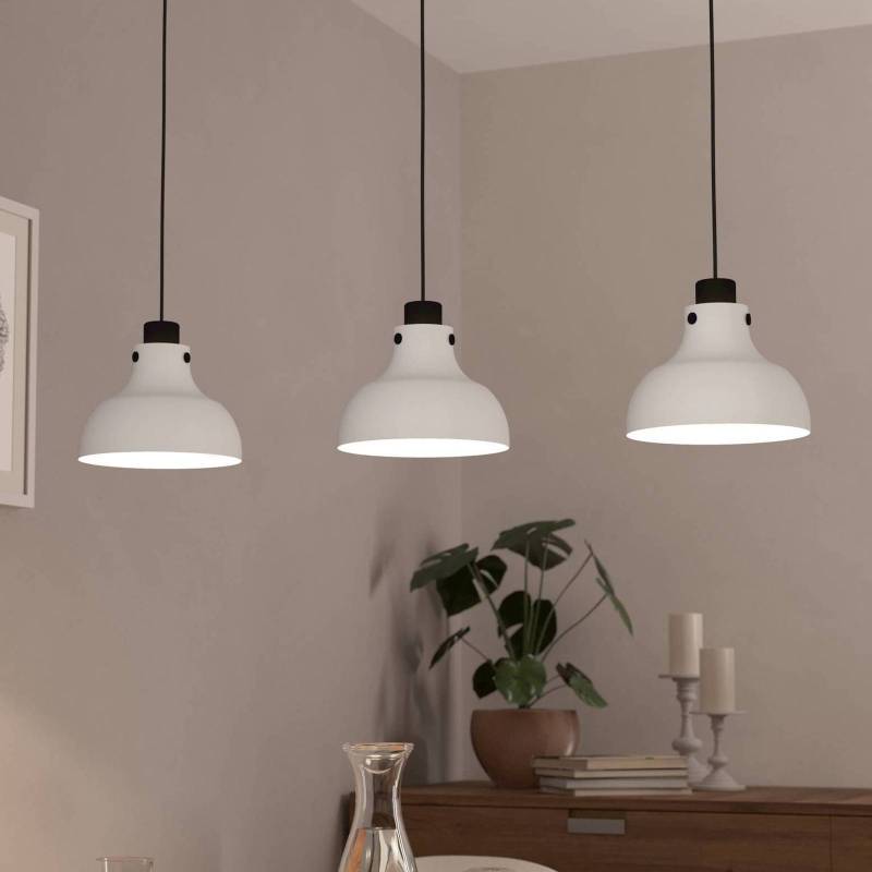 Hängeleuchte Matlock, Länge 90 cm, grau/schwarz, 3-flg. von EGLO