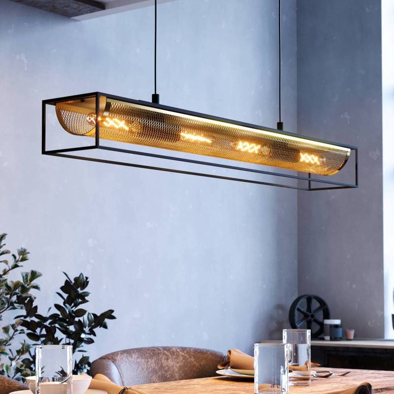Hängeleuchte Nohales, 112 cm,  schwarz/messingfarben, 4-flg. von EGLO