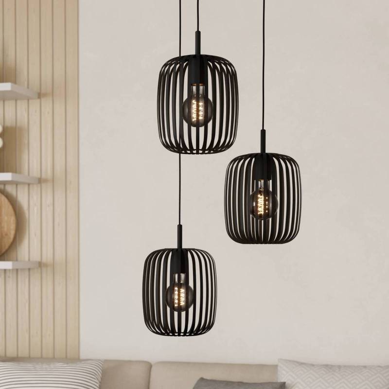 Hängeleuchte Romazzina, Ø 46 cm, schwarz, 3-flg., Stahl von EGLO