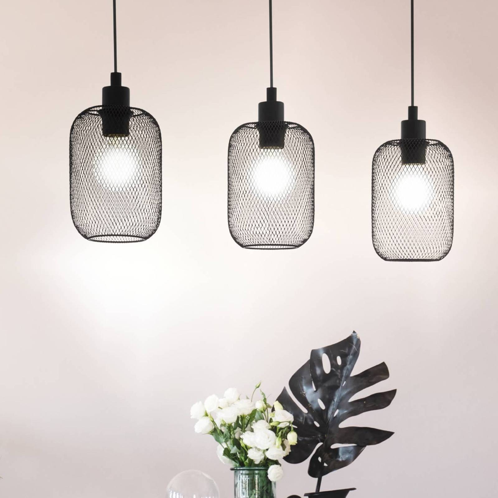 Hängeleuchte Wrington, Länge 74 cm, schwarz, 3-flg., Stahl Hängeleuchte Wrington, Länge 74 cm, schwarz, 3-flg., Stahl von EGLO