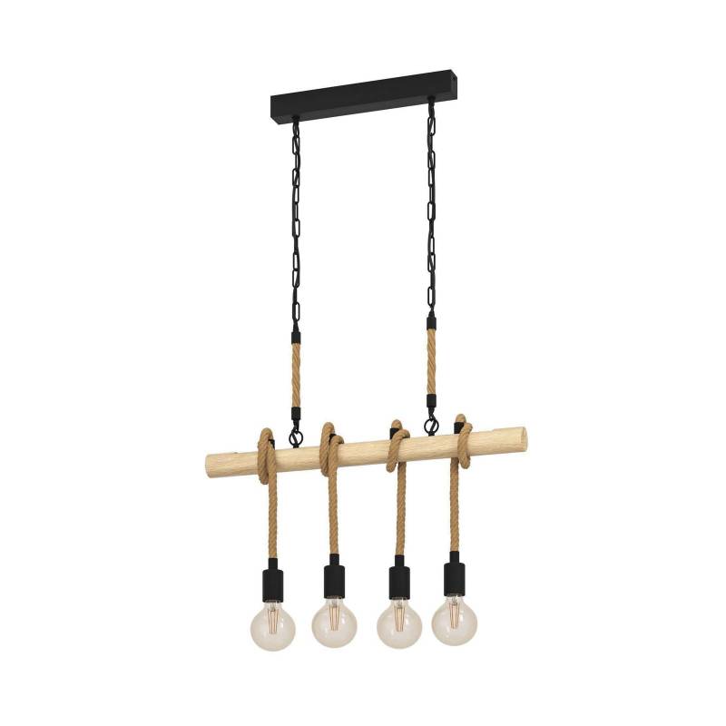 Hängeleuchte Youngstown, Länge 70 cm, schwarz/braun, 4-flg. von EGLO