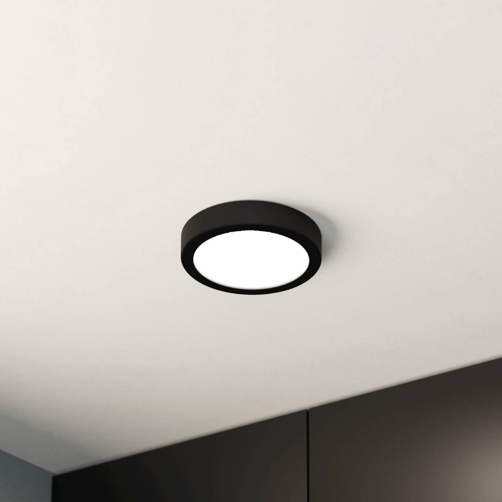 LED-Anbaupanel Fueva 5 IP20 830 schwarz Ø16cm LED-Anbaupanel Fueva 5 IP20 830 schwarz Ø16cm von EGLO