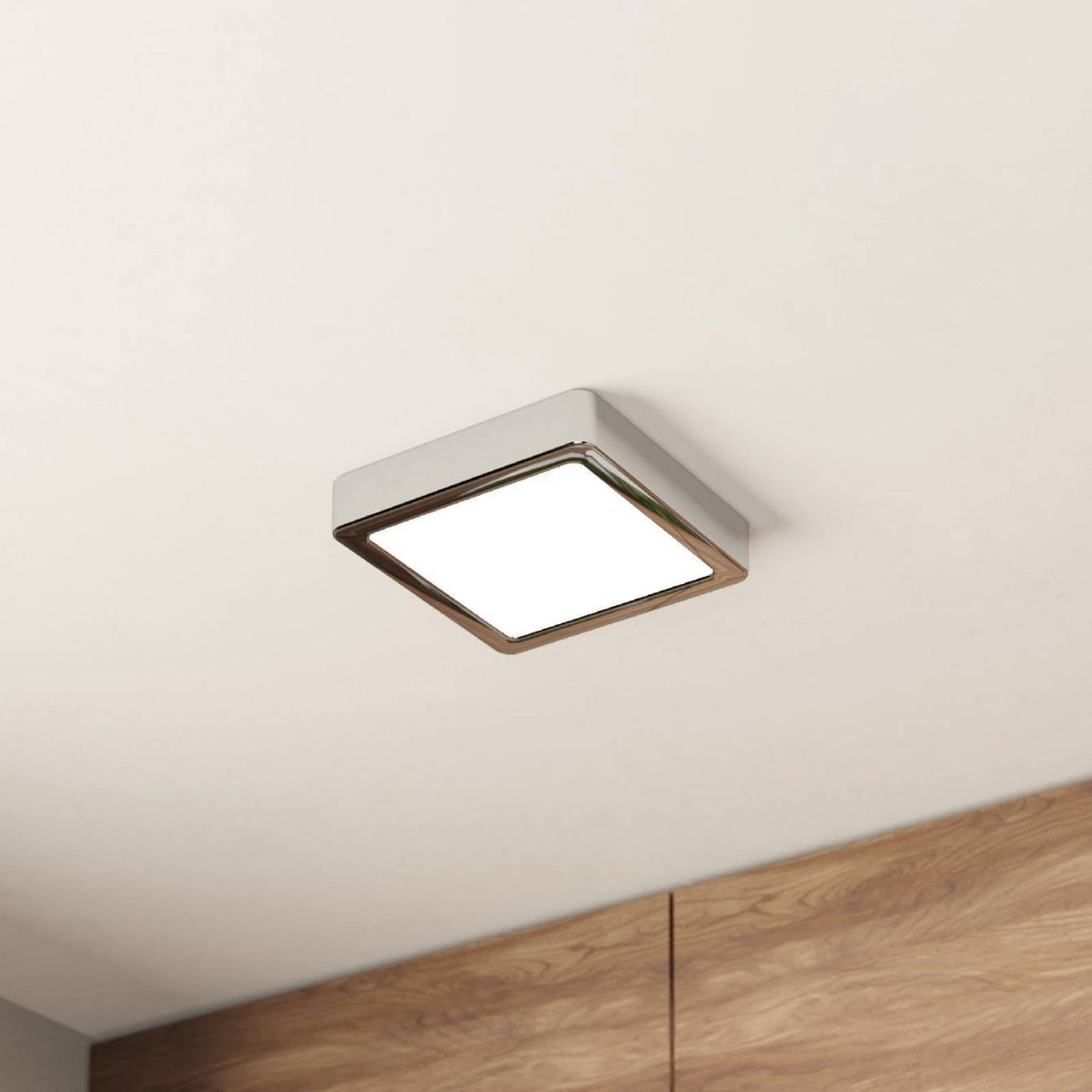 LED-Deckenlampe Fueva 5 IP44 3000K chrom 16x16cm von EGLO