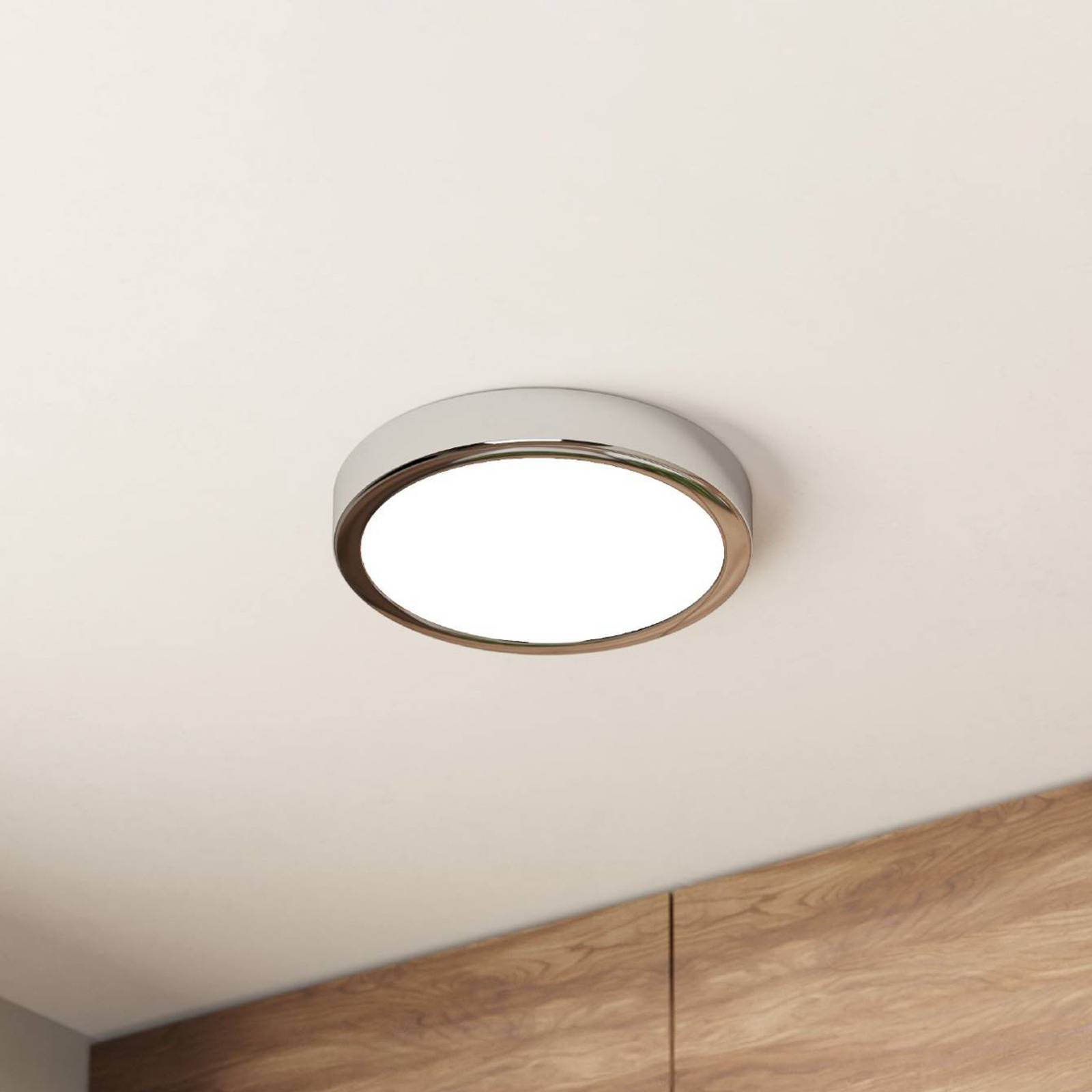 LED-Deckenlampe Fueva 5 IP44 3000K chrom Ø21cm LED-Deckenlampe Fueva 5 IP44 3000K chrom Ø21cm von EGLO