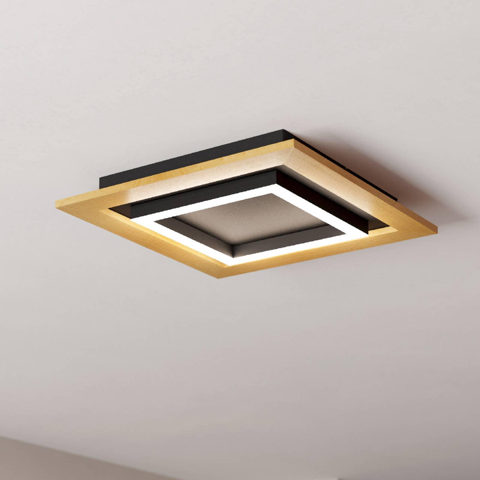 LED-Deckenlampe Tirrenara, Fernbedienung, 37x37cm LED-Deckenlampe Tirrenara, Fernbedienung, 37x37cm von EGLO