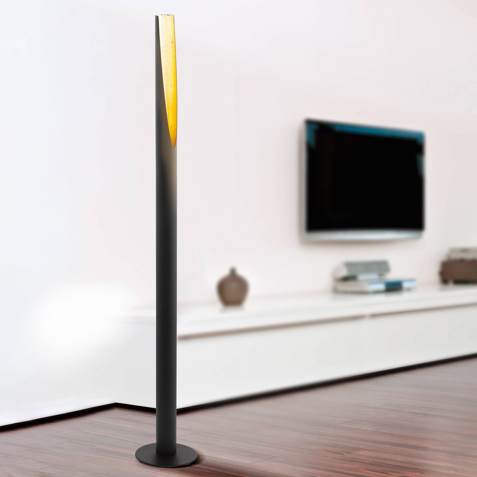 LED-Stehlampe Barbotto in Schwarz/Gold LED-Stehlampe Barbotto in Schwarz/Gold von EGLO