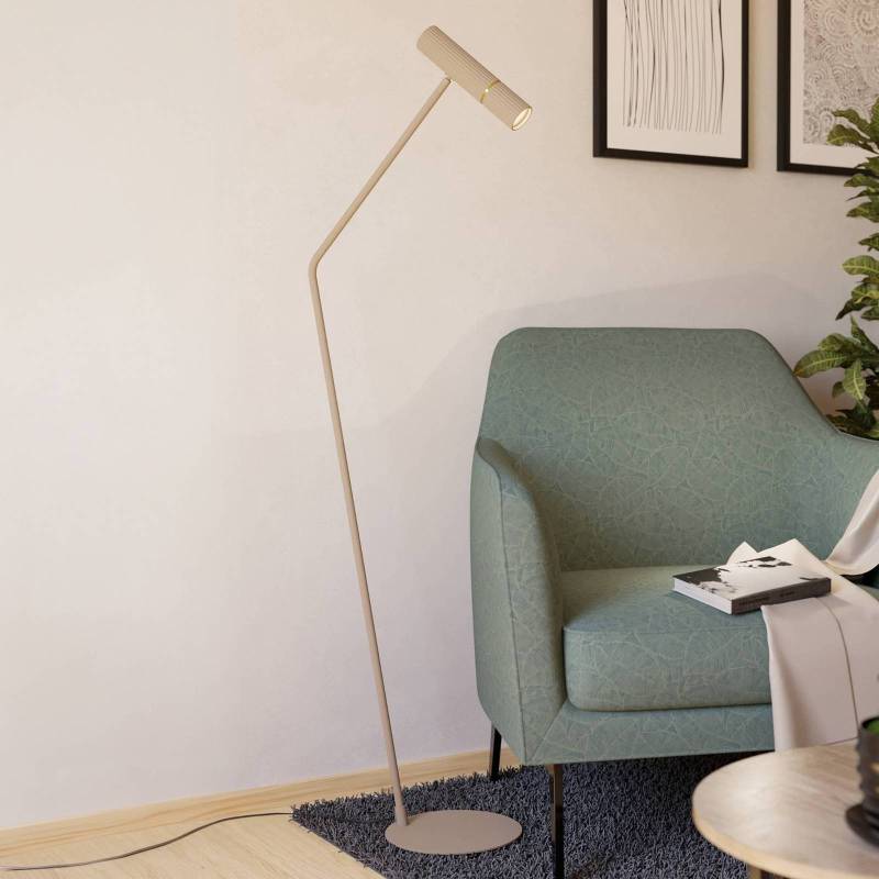 LED-Stehlampe Caminia, Höhe 158,5 cm, sandfarben, Stahl von EGLO