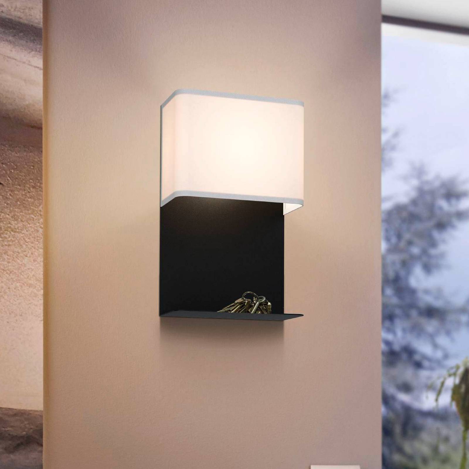 LED-Wandleuchte Galdakao mit Textil, schwarz/weiß LED-Wandleuchte Galdakao mit Textil, schwarz/weiß von EGLO