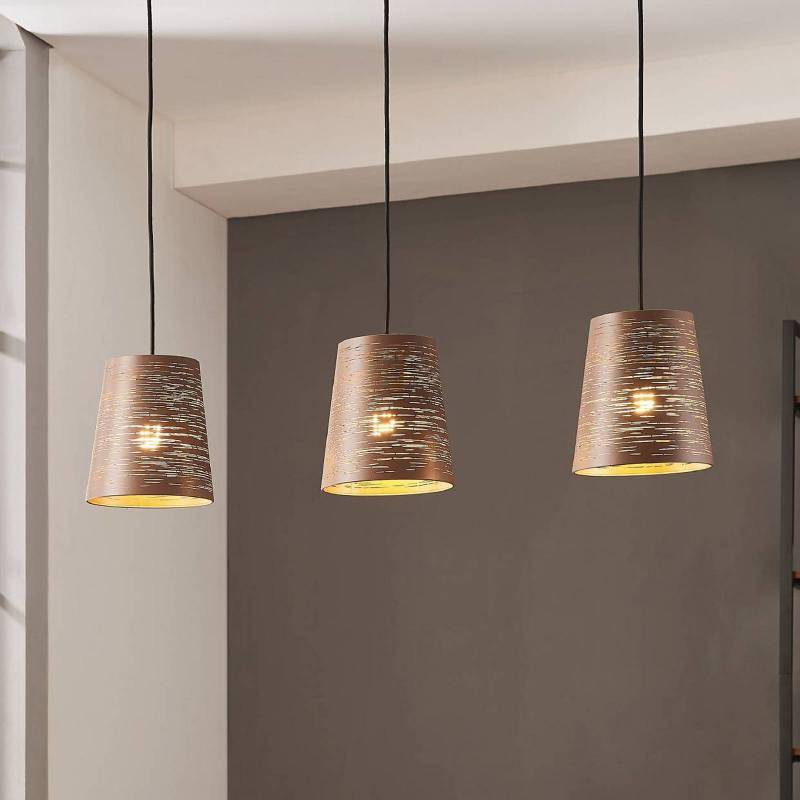 Pendellampe Segezia, mokka-/goldfarben, Länge 88 cm, 3-flg. von EGLO