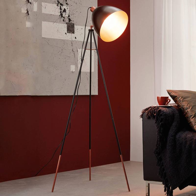 Stehlampe Chester, Höhe 135 cm, schwarz/kupferfarben, Stahl von EGLO