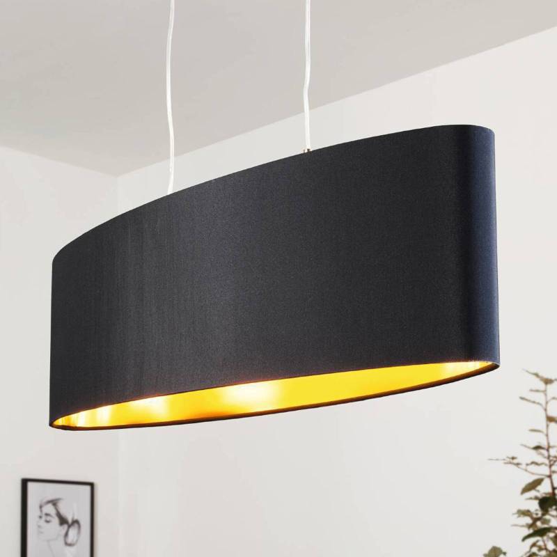Textil-Hängeleuchte Lecio, oval, 78 cm, schwarz von EGLO