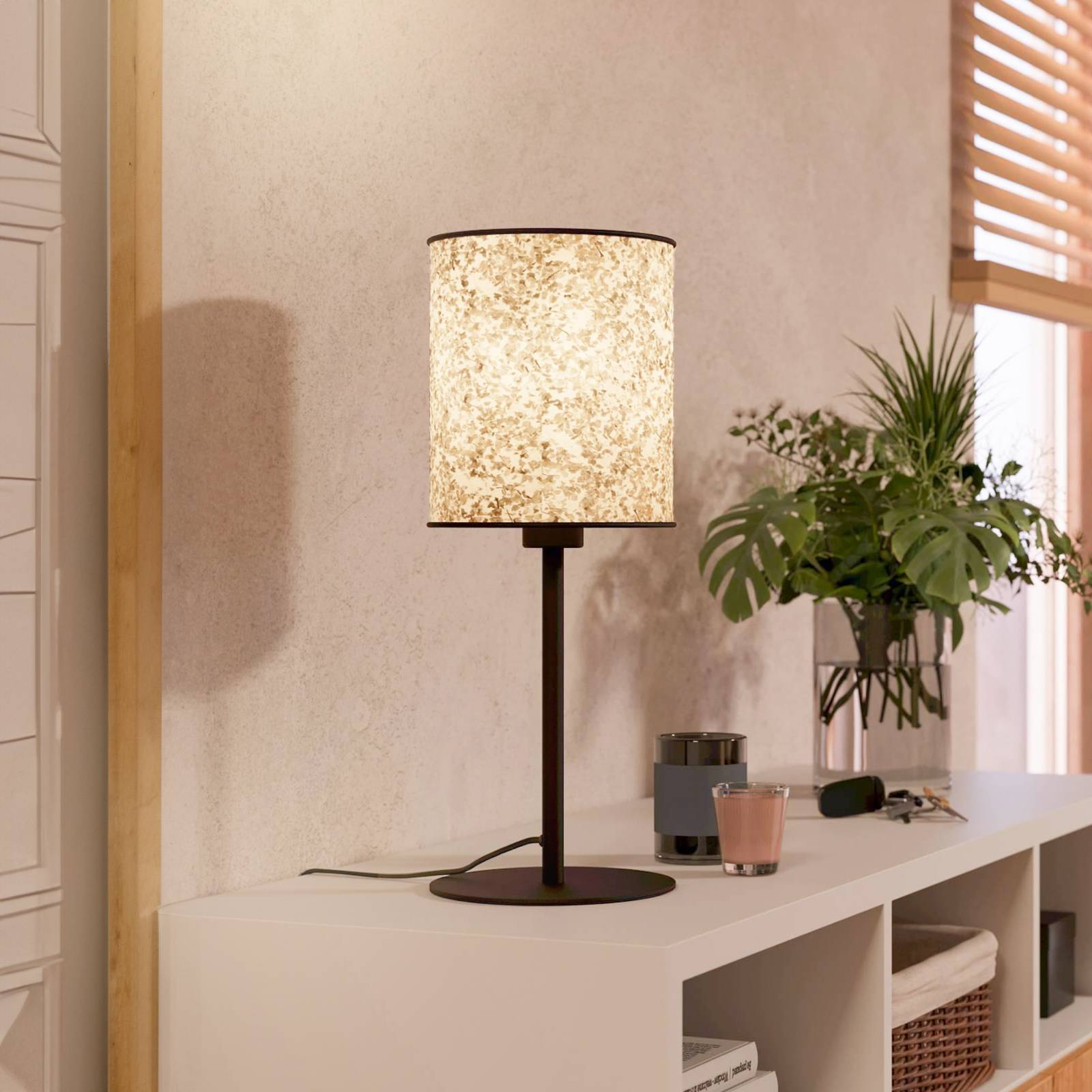 Tischlampe Butterburn, Höhe 47,5 cm, beige/grün, Stoff von EGLO
