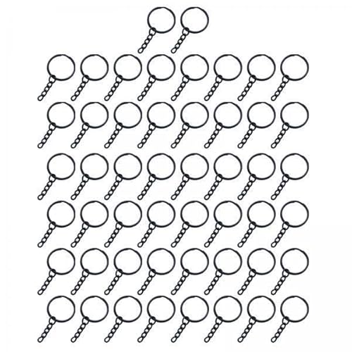 EHJRE 5x 50 Stück 1" 25 Mm Schlüsselanhänger Set, Schlüsselanhänger Ringe mit Kette Und Biegeringen, Großpackung für Die Herstellung von Schmuckstücken von EHJRE