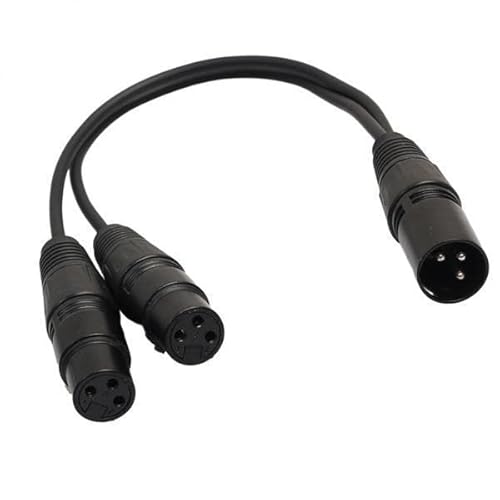 EHJRE XLR Mikrofon Audio Y Splitter 3 Pol auf 2 Buchsen Adapter 1ft, Schwarz, 3 STK EHJRE XLR Mikrofon Audio Y Splitter 3 Pol auf 2 Buchsen Adapter 1ft, Schwarz, 3 STK von EHJRE