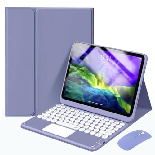 EHLCYS Keyboard Case for Lenovo Tab M10 Plus 3rd Generation 10.6 Inch 2022, [QWERTZ German] with Mouse Magnetic Removable Bluetooth Smart Touchpad Keyboard Protective Case,Lila von EHLCYS
