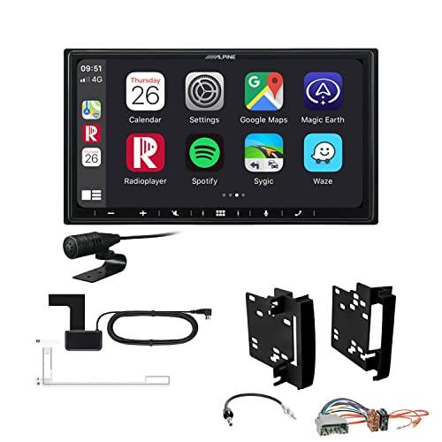 Alpine ILX-W690D 2-DIN Autoradio CarPlay Android Auto Bluetooth DAB HDMI USB passend für Dodge Nitro 2007-2010 schwarz von EHO
